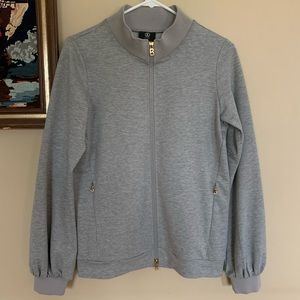 Bogner Gray Sweatshirt w/ Gold Double Zip